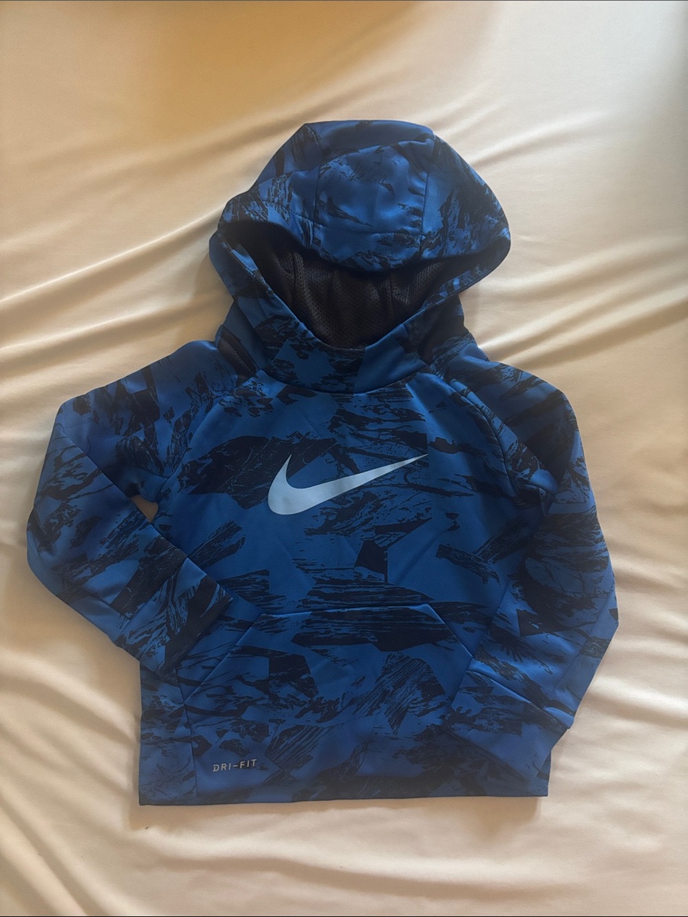 Nike Blue Patterned Dri-FIT Hooded Sweatshirt for Kids
